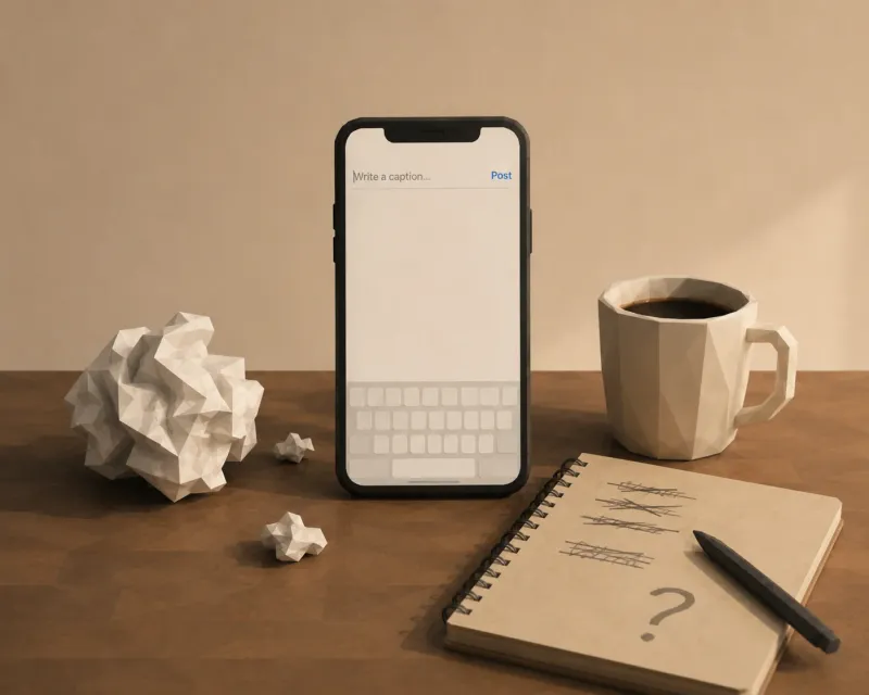 Staring at a blank caption box with nothing coming is not a creativity problem. It's a cognitive switching problem — and once you see why it happens, it changes how you fix it.