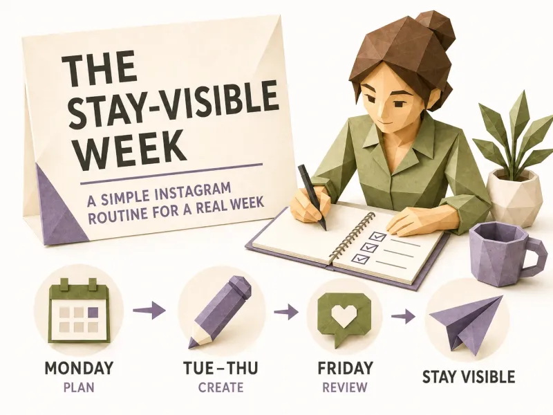 A practical weekly Instagram routine for small business owners who need consistency without turning content into another full-time job.