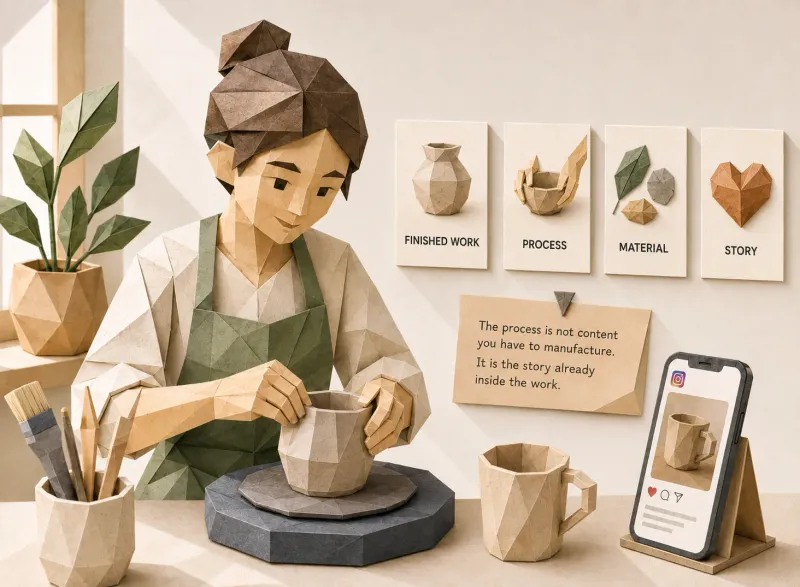 A practical Instagram content plan for makers and craft businesses, with ideas built around process, materials, finished work, and the story behind what you make.